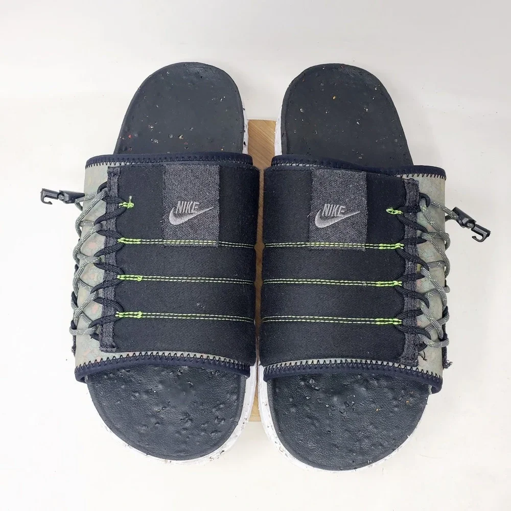 Nike Sandals Mens 14 Asuna Crater Slide Slip On Pool Beach Black Shoes